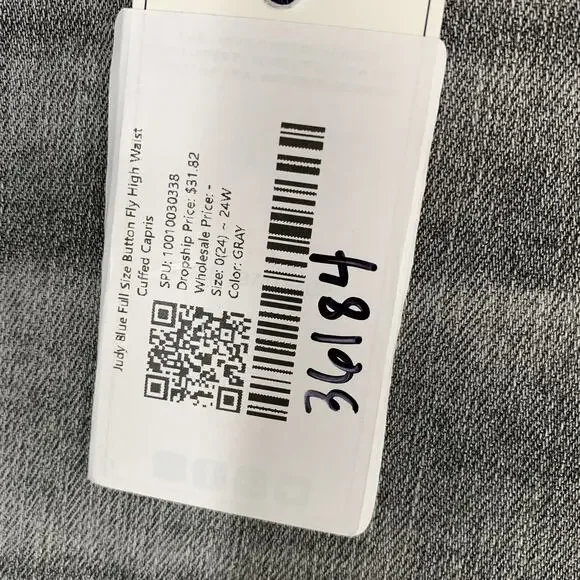 Judy Blue Women Full Size Button Fly High Waist Cuffed Capris 24 Gray Denim 23 - Picture 5 of 15